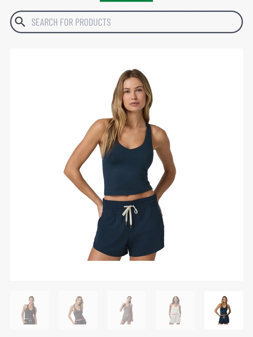 Vuori Halo Perf crop tank 2.0 blue coast size medium